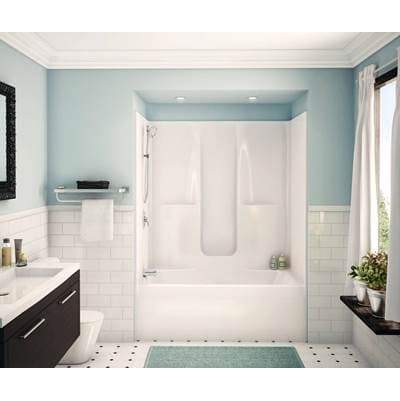 Aker Sbw-3360 Acrylx Alcove Left-hand Drain One-piece Tub Shower - White