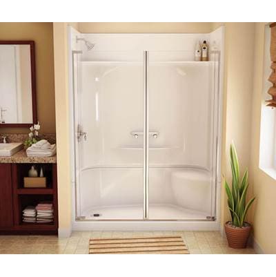 Aker KDS 3460 Acrylx Alcove Right-hand Drain Four-piece Shower - White