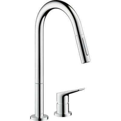 Axor Citterio M 2-Hole Single-handle Kitchen Faucet 2-Spray Pull-down, 1.5 GPM - Chrome