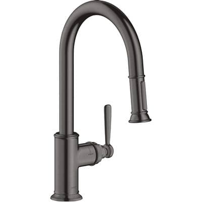 Axor Montreux Higharc Kitchen Faucet 2-Spray Pull-down, 1.75 GPM - Brushed Black Chrome