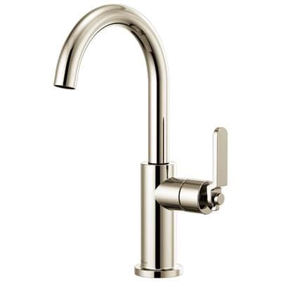 Brizo Litze Bar Faucet with Arc Spout and Industrial Handle Kit - Polished Nickel