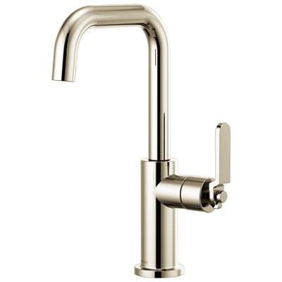 Brizo Litze Bar Faucet with Square Spout and Industrial Handle Kit - Polished Nickel