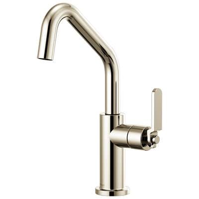 Brizo Litze Bar Faucet with Angled Spout and Industrial Handle Kit - Polished Nickel