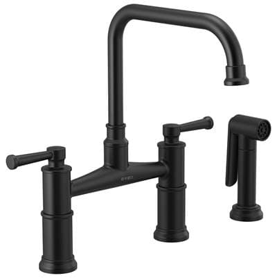 Brizo Artesso Bridge Faucet with Side Sprayer - Matte Black