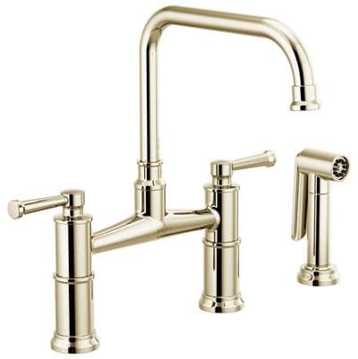Brizo Artesso Bridge Faucet with Side Sprayer - Polished Nickel
