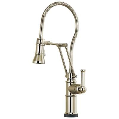 Brizo Artesso Smarttouch Articulating Kitchen Faucet with Finished Hose - Polished Nickel
