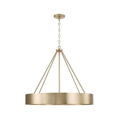 Capital Lighting 27.50''W X 24.25''H 4-Light Modern Circular Metal Chandelier - Matte Brass