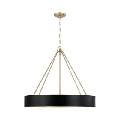 Capital Lighting 27.50''W X 24.25''H 4-Light Modern Circular Metal Chandelier in Matte Black with...