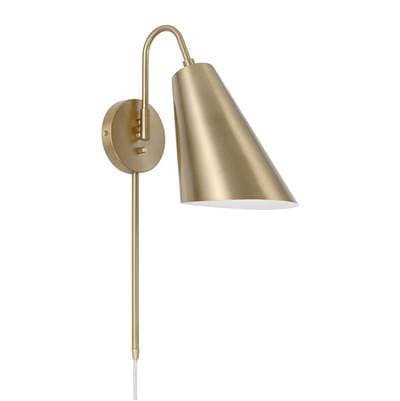 Capital Lighting 12.75'' H X 6.75'' W 1-Light Modern Swing Arm Sconce in Matte Brass with Painted...