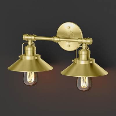Gatco Modern Farmhouse Metal Double Sconce - Brushed Brass
