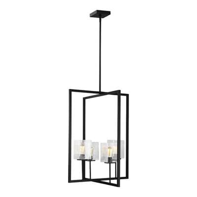 Generation Lighting Mitte Large Four Light Hall / Foyer Midnight Black Bulbs Inc
