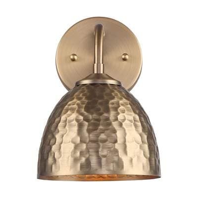 Golden Lighting Shepard 1-light Wall Sconce in Modern Brass and Modern Brass Shade