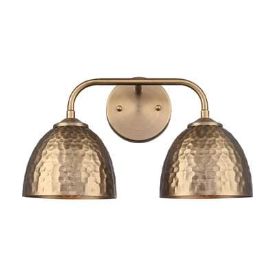 Golden Lighting Shepard 2-light Vanity in Modern Brass and Modern Brass Shade