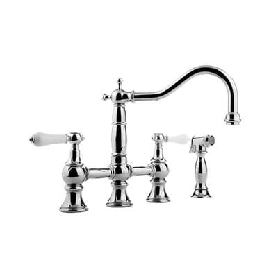 Graff Bridge Kitchen Faucet with Side Spray - Brushed Brass Pvd