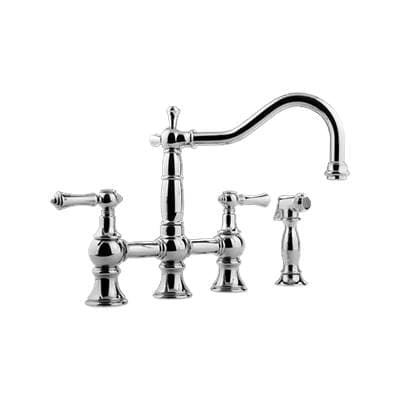 Graff Bridge Kitchen Faucet with Side Spray - Brushed Brass Pvd
