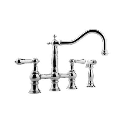 Graff Bridge Kitchen Faucet with Side Spray - Brushed Brass Pvd