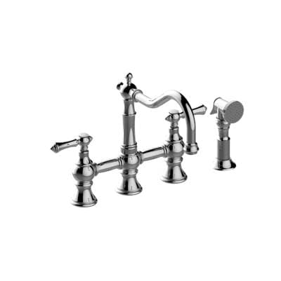 Graff Bridge Kitchen Faucet with Side Spray - Brushed Brass Pvd
