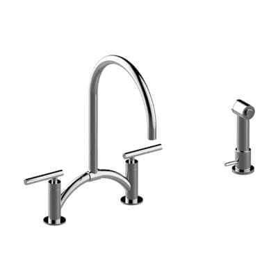 Graff Bridge Kitchen Faucet with Independent Side Spray - Brushed Brass Pvd