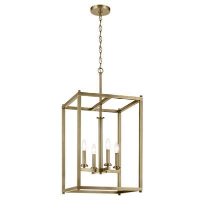 Kichler Lighting Crosby 31'' 4-Light Foyer Pendant with Clear Glass - Natural Brass