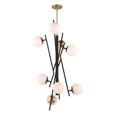 George Kovacs 8 Light Led Foyer - Weathered Black Autumn Gold