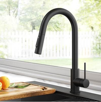 Kraus Olettoe Contemporary Pull-down Single Handle Kitchen Faucet - Matte Black