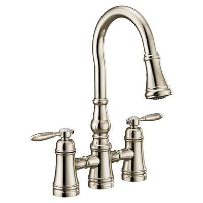 Moen Weymouth 2-Handle Bridge Faucet in Polished Nickle - Polished Nickel