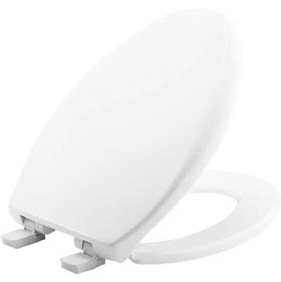 1200E4CT Conceal Trapway Installation Bemis Affinity Elongated Plastic Toilet Seat White featuring Top-Tite Hinges with Stay-Tite Seat Fastening System, Whisper-Close, Easy-Clean, Precision-Fit, and Super-Grip Bumpers