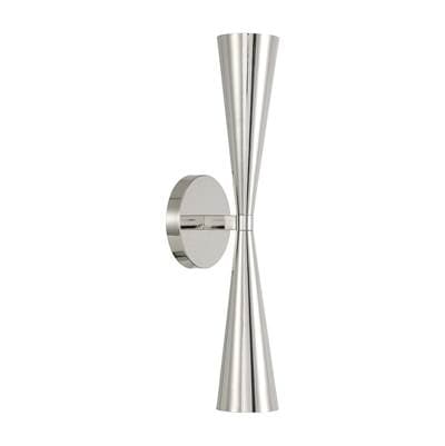 5'' W x 19.25'' H 2-Light Modern Tapered Dual Sconce in Polished Nickel