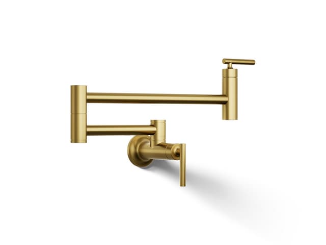 Kohler Wall-mount pot filler - Vibrant Brushed Moderne Brass