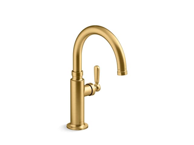 Kohler EdalynE by Studio McGee Single-handle bar sink faucet - Vibrant Brushed Moderne Brass