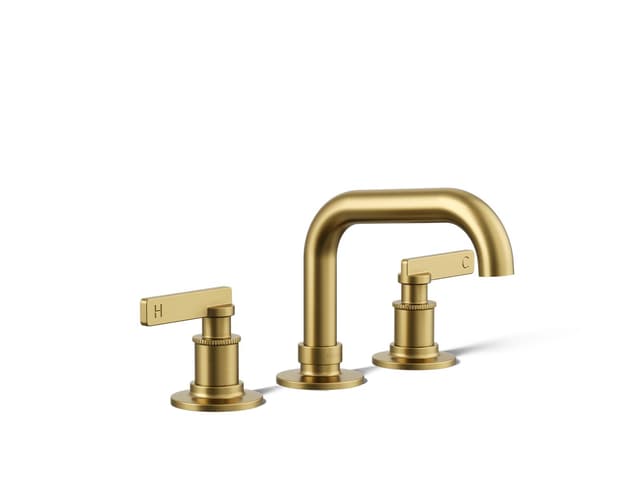 Kohler CastiaE by Studio McGee Widespread bathroom sink faucet, 1.2 gpm - Vibrant Brushed Moderne Brass