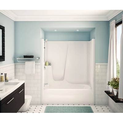 Aker Gb-60 Acrylx Alcove Left-hand Drain One-piece Tub Shower - White