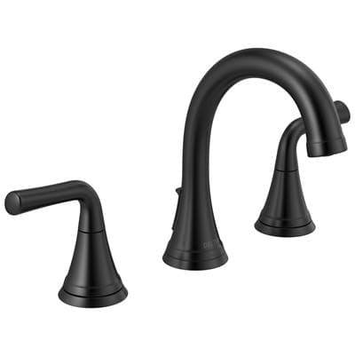 Delta Faucet KayraE Two Handle Widespread Bathroom Faucet - Matte Black