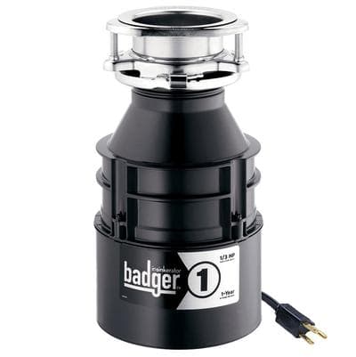 Badger 1 with cord 1/3 HP Food Waste Disposer - Model Number: BADGER 1 W/C